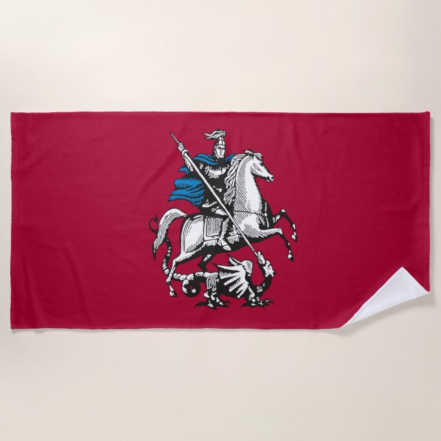 Flagge Moskaus (russische Hauptstadt) Strandtuch (Vorderseite)