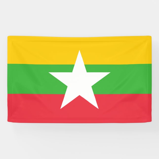 Flagge Myanmars (Birma) Banner (Horizontal)