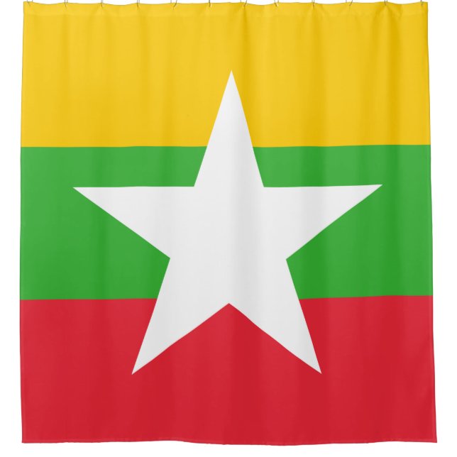 Flagge Myanmars (Birma) Duschvorhang (Vorderseite)