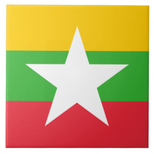 Flagge Myanmars (Birma) Fliese