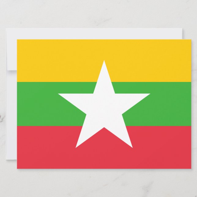 Flagge Myanmars (Birma) Karte (Vorderseite)