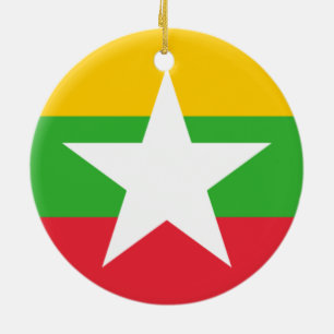 Flagge Myanmars (Birma) Keramik Ornament