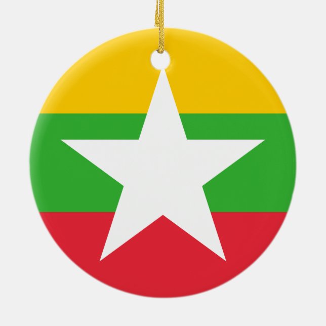 Flagge Myanmars (Birma) Keramik Ornament (Hinten)