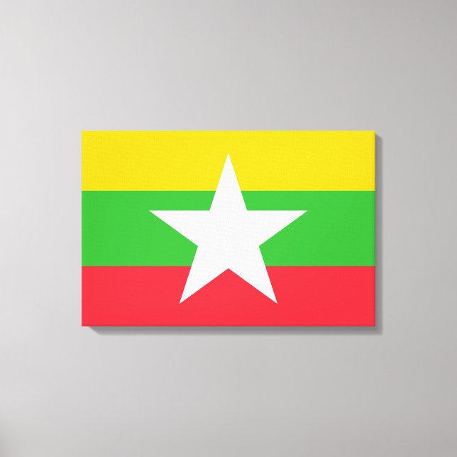 Flagge Myanmars (Birma) Leinwanddruck (Vorderseite)