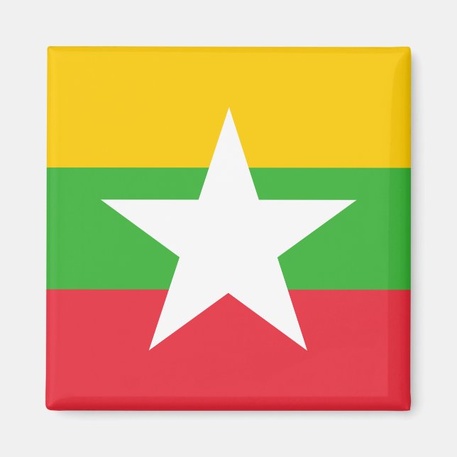 Flagge Myanmars (Birma) Magnet (Vorne)