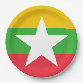 Flagge Myanmars (Birma) Pappteller