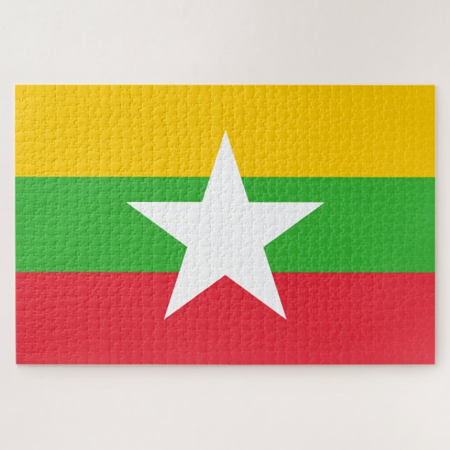 Flagge Myanmars (Birma) Puzzle (Horizontal)