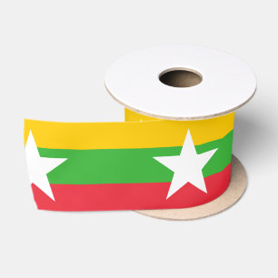 Flagge Myanmars (Birma) Satinband