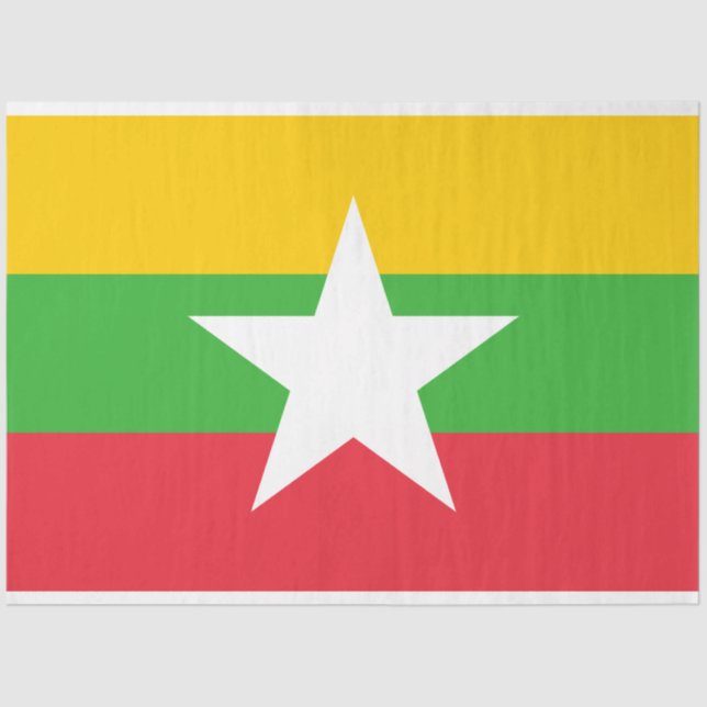 Flagge Myanmars (Birma) Seidenpapier (Vorderseite)
