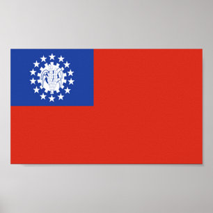 Flagge Myanmars Poster