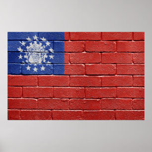 Flagge Myanmars Poster