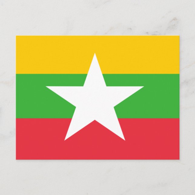 Flagge Myanmars Postkarte (Vorderseite)