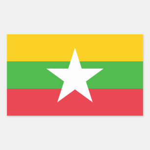 Flagge Myanmars Rechteckiger Aufkleber