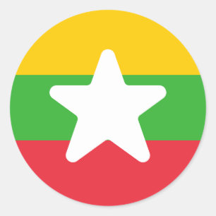 Flagge Myanmars Runder Aufkleber