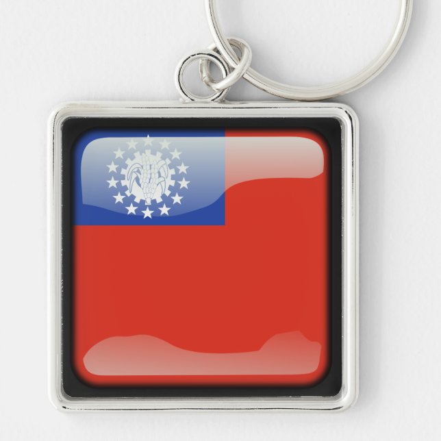 Flagge Myanmars Schlüsselanhänger (Vorne)