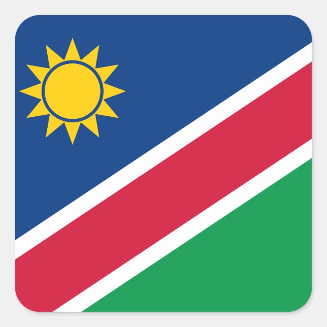 Flagge Namibias (Namibia) Quadratischer Aufkleber (Vorderseite)