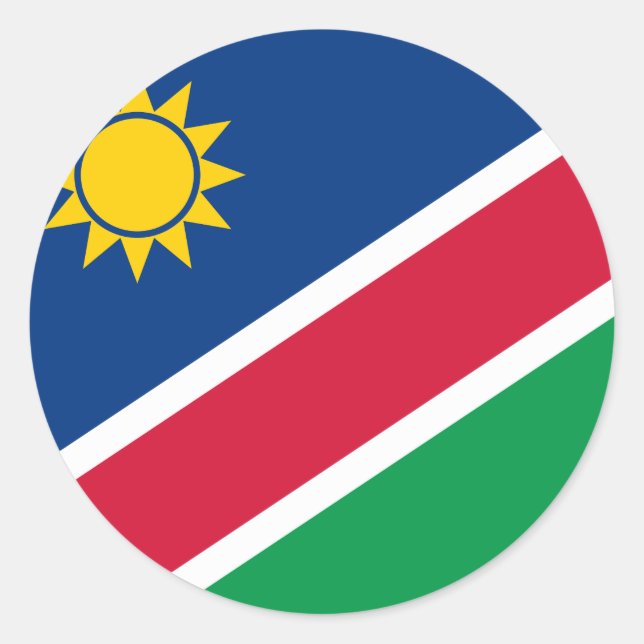 Flagge Namibias (Namibia) Runder Aufkleber (Vorderseite)