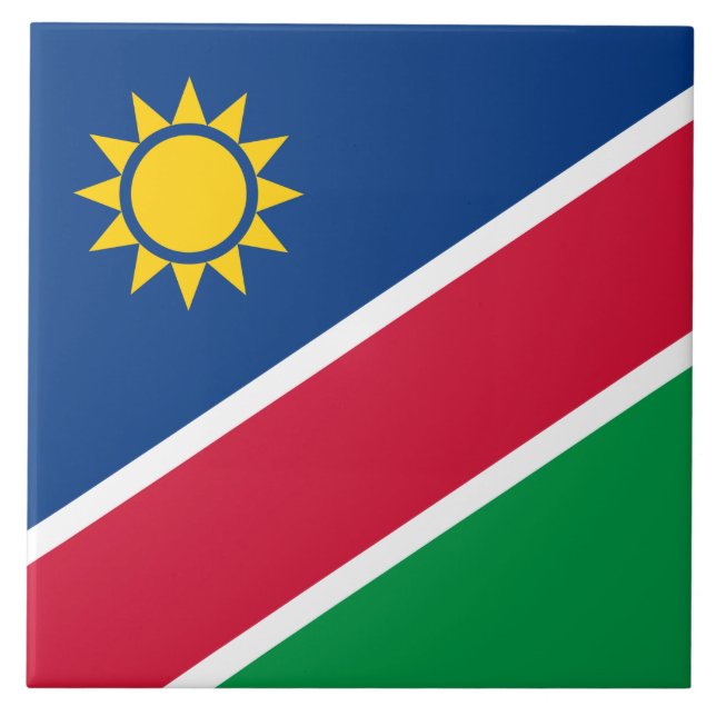Flagge Namibias (Südafrika) Fliese (Vorderseite)