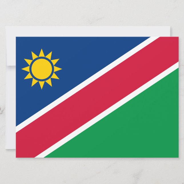 Flagge Namibias (Südafrika) Karte (Vorderseite)