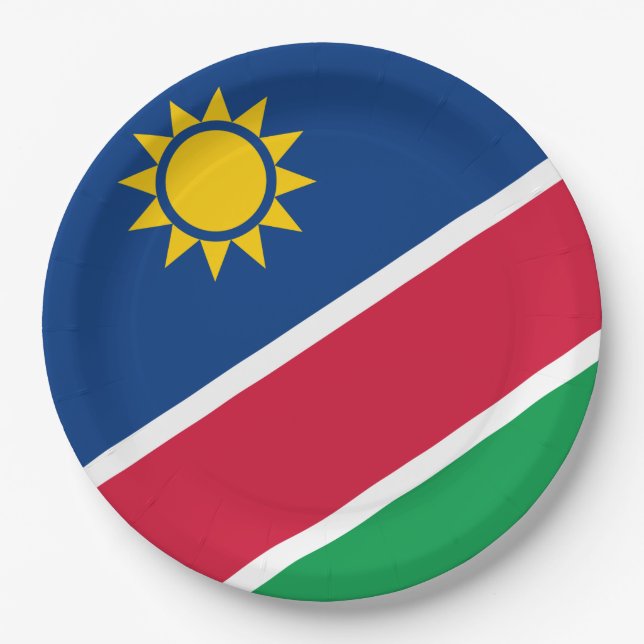 Flagge Namibias (Südafrika) Pappteller (Vorderseite)