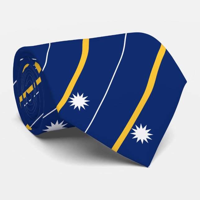 Flagge Naurus Krawatte (Gerollt)