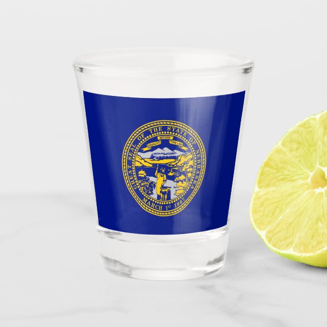 Flagge Nebraska  Schnapsglas (Vorderseite)