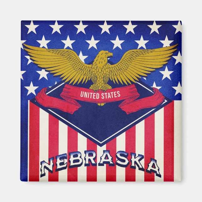 Flagge Nebraska USA Magnet (Vorne)