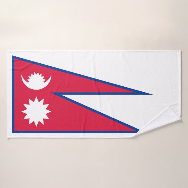 Flagge Nepals Badhandtuch Set (Badehandtuch)