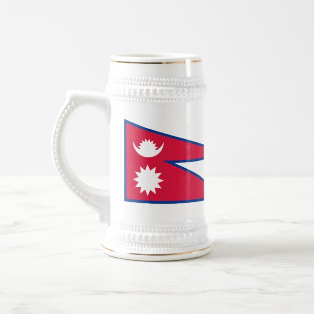 Flagge Nepals Bierglas (Links)