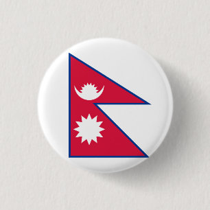 Flagge Nepals (Nepalesen) Button