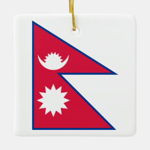 Flagge Nepals (Nepalesen) Keramikornament