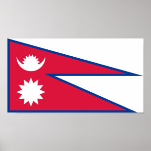 Flagge Nepals Poster