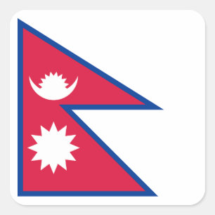 Flagge Nepals Quadratischer Aufkleber