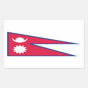 Flagge Nepals Rechteckiger Aufkleber