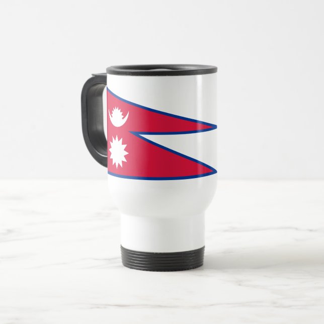 Flagge Nepals Reisebecher (Vorderseite Links)