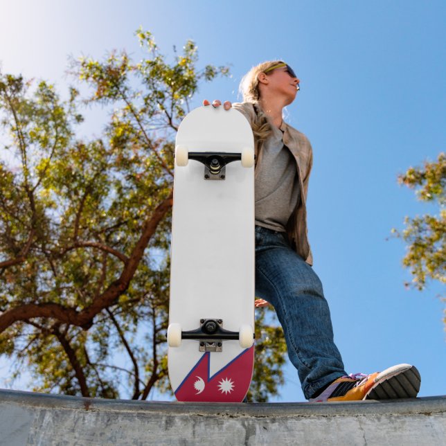 Flagge Nepals Skateboard (Außenbereich 1)