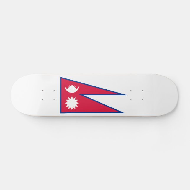 Flagge Nepals Skateboard (Horizontal)