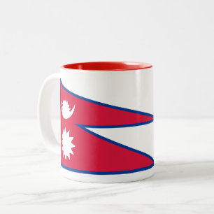 Flagge Nepals Zweifarbige Tasse