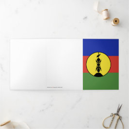 Flagge Neukaledoniens Dreifach Gefaltete Karte