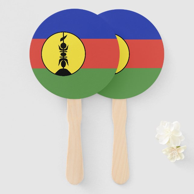 Flagge Neukaledoniens Fächer (Vorne und Hinten)