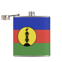 Flagge Neukaledoniens Flachmann