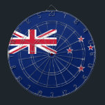 Flagge Neuseelands Dartscheibe<br><div class="desc">Flagge Neuseelands: Die Flagge des Vereinigten Königreichs "Union Jack"befindet sich in der oberen linken Ecke,  die Sterne stellen die Sternenkonstellation des Südkreuzes dar,  von denen nur vier von fünf Sternen sichtbar sind.</div>