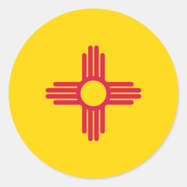 Flagge New Mexico Runder Aufkleber (Vorderseite)