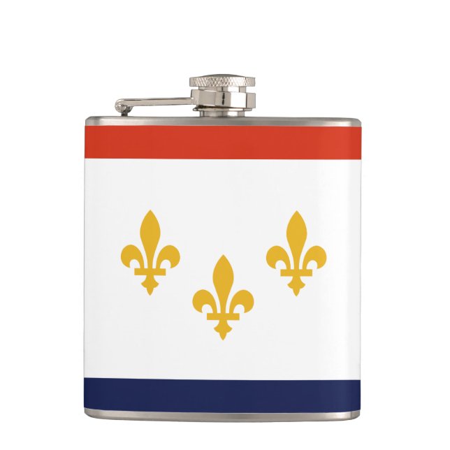 Flagge New Orleans, Louisiana Hip Flask Flachmann (Vorderseite)