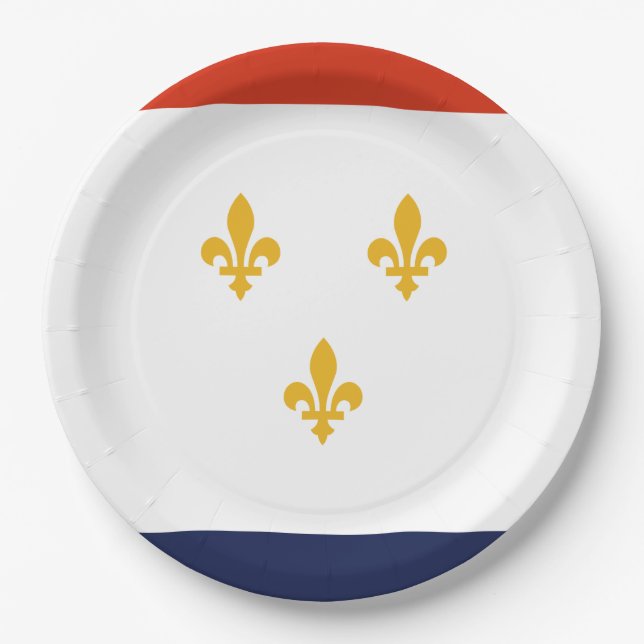 Flagge New Orleans (Louisiana, USA) Pappteller (Vorderseite)
