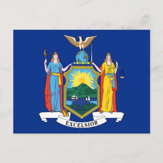 Flagge New Yorks Postkarte (Vorderseite)