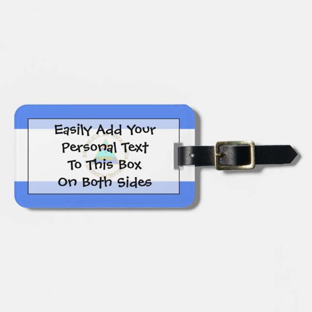 Flagge Nicaragua einfacher Identifikation Gepäckanhänger (Vorderseite horizontal)