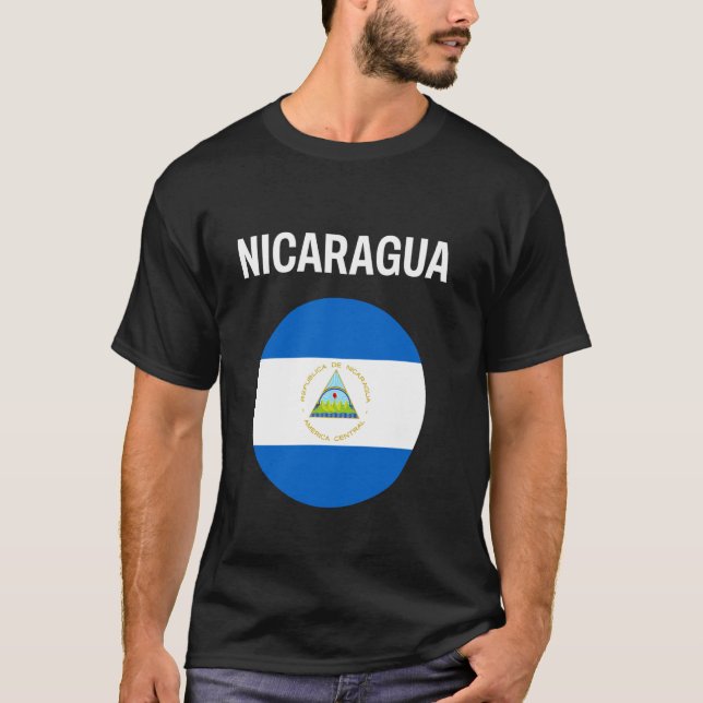 Flagge Nicaragua Modern T-Shirt (Vorderseite)