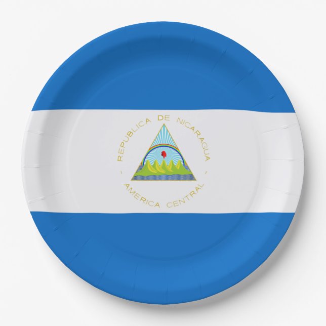 Flagge: Nicaragua Pappteller (Vorderseite)