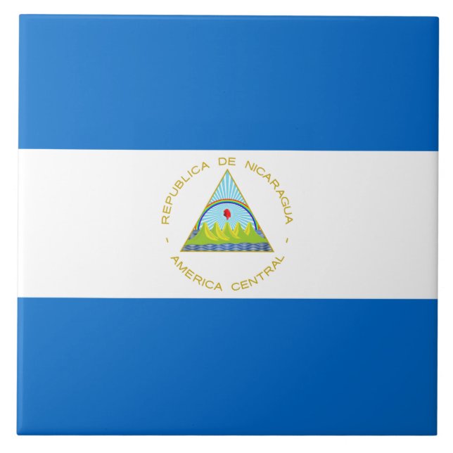 Flagge Nicaraguas Fliese (Vorderseite)
